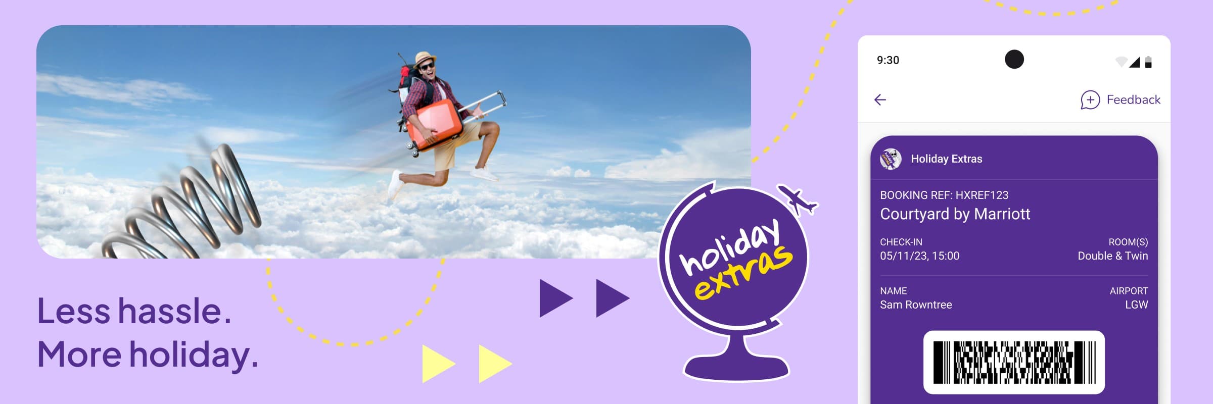 HolidayExtras product screens