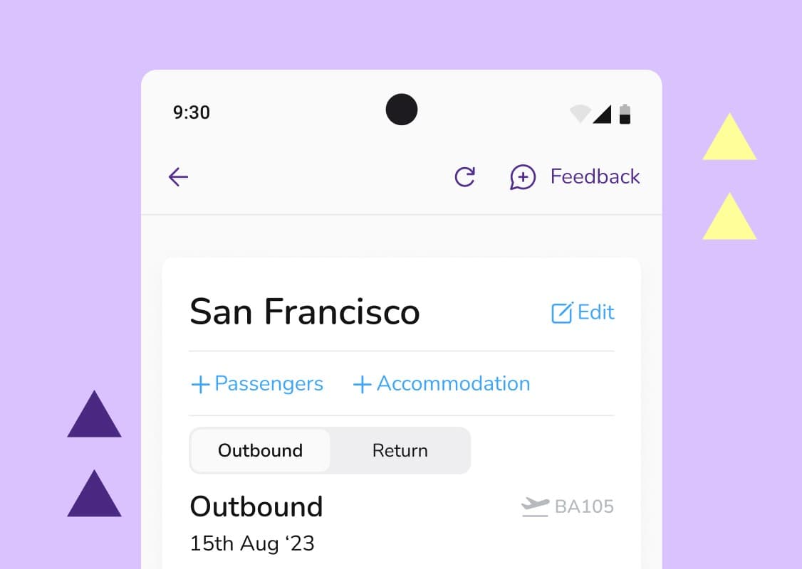 HolidayExtras product screens