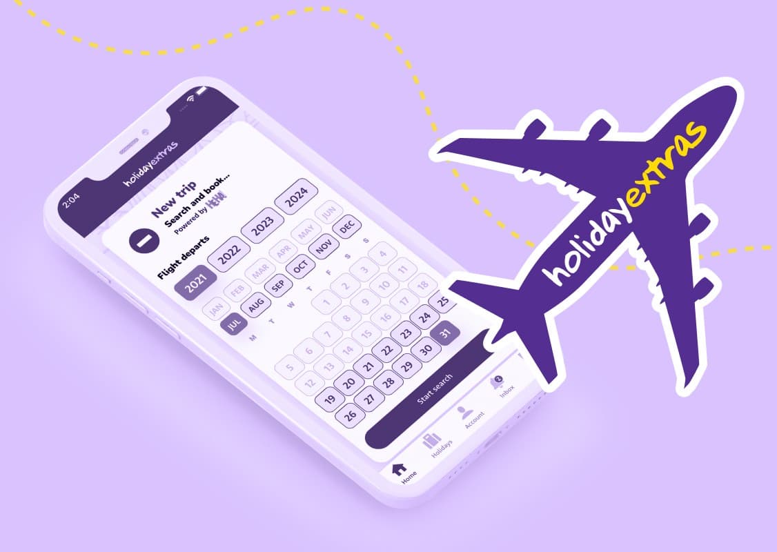 HolidayExtras product screens