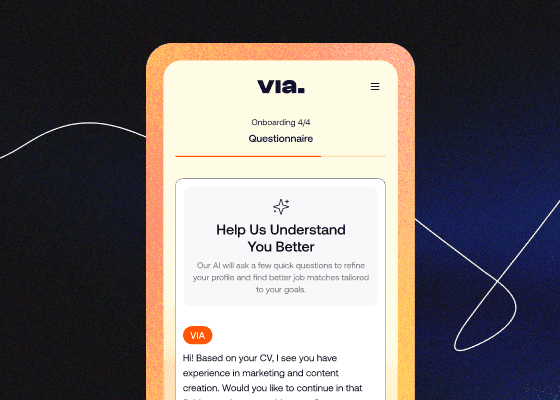 Via Match product screens